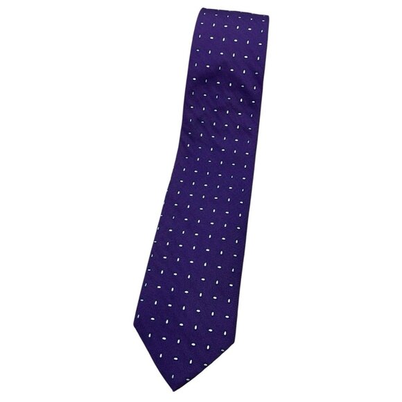 BROOKS BROTHERS Men's 100% Silk Necktie DESIGNER Purple Geometric W:3.2" EUC